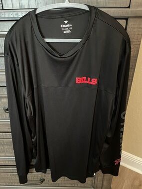 Buffalo Bills Black Long Sleeve Tee with White Logo